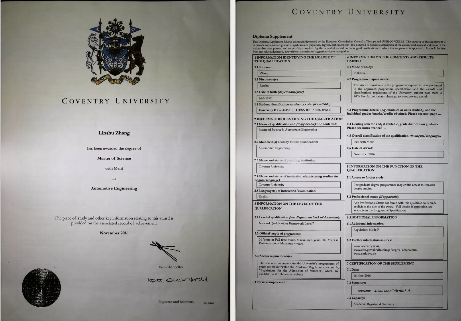 Master's Diploma
